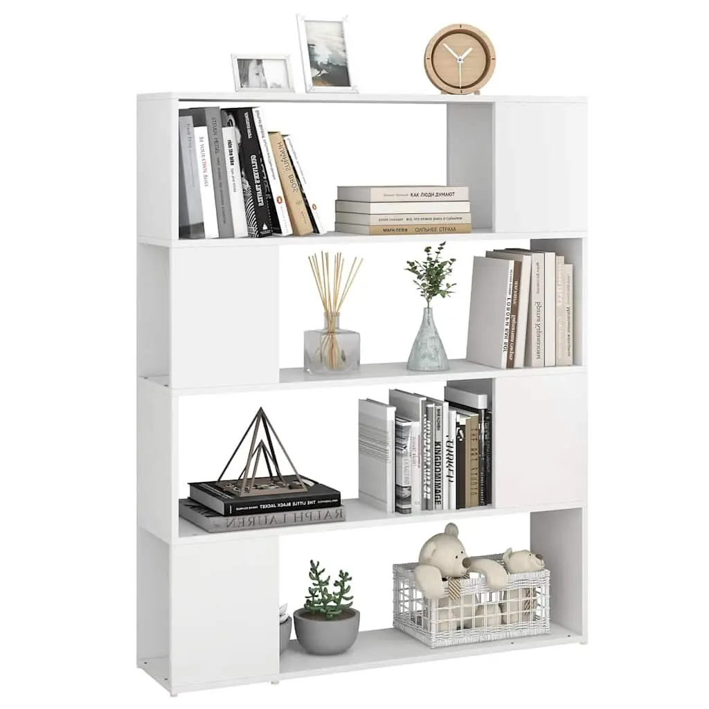 White Book Cabinet with 4 Compartments