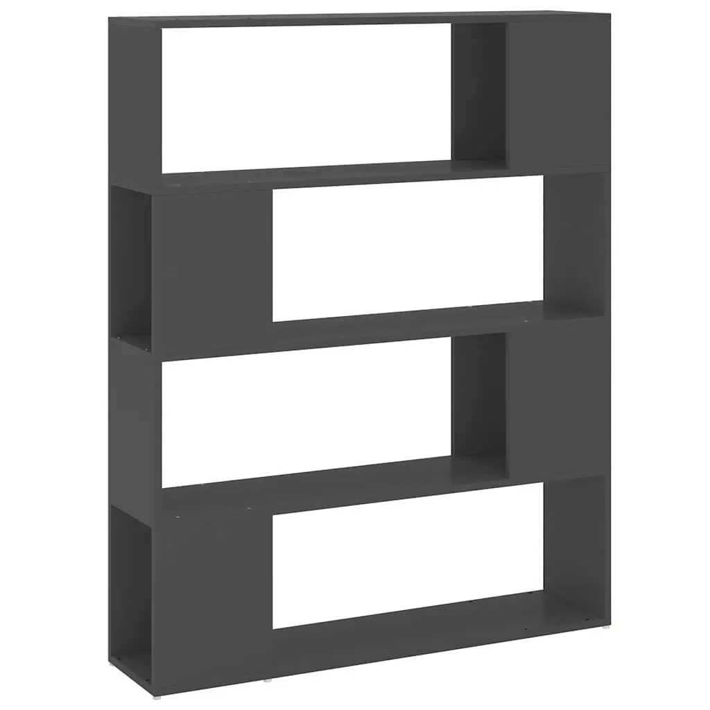 Grey Book Cabinet Room Divider with 4 Compartments