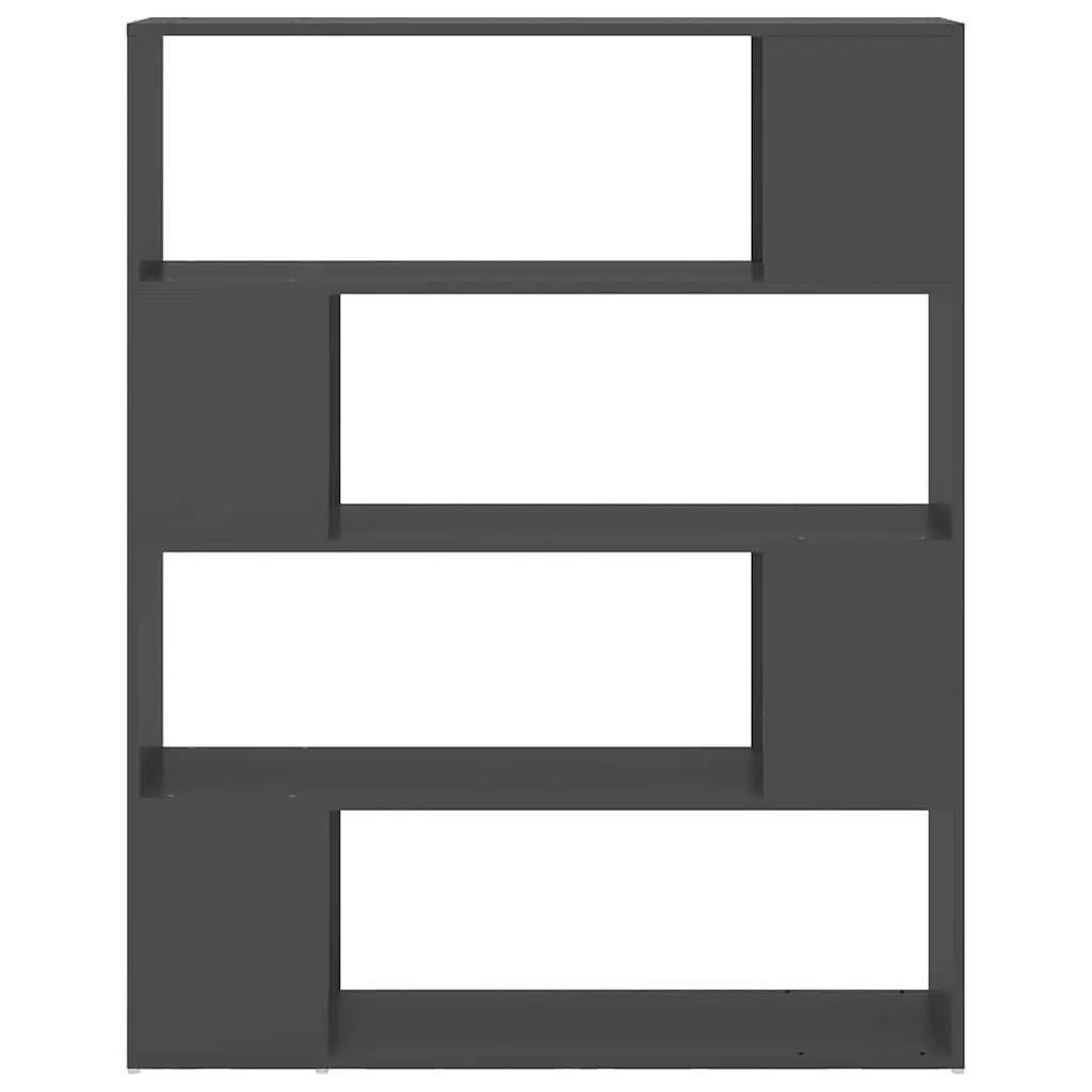 Grey Book Cabinet Room Divider with 4 Compartments
