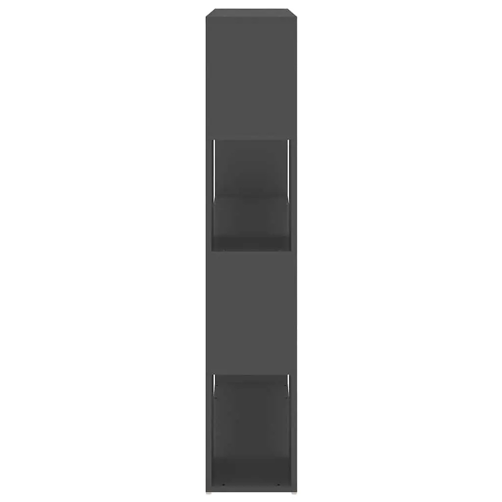 Grey Book Cabinet Room Divider with 4 Compartments