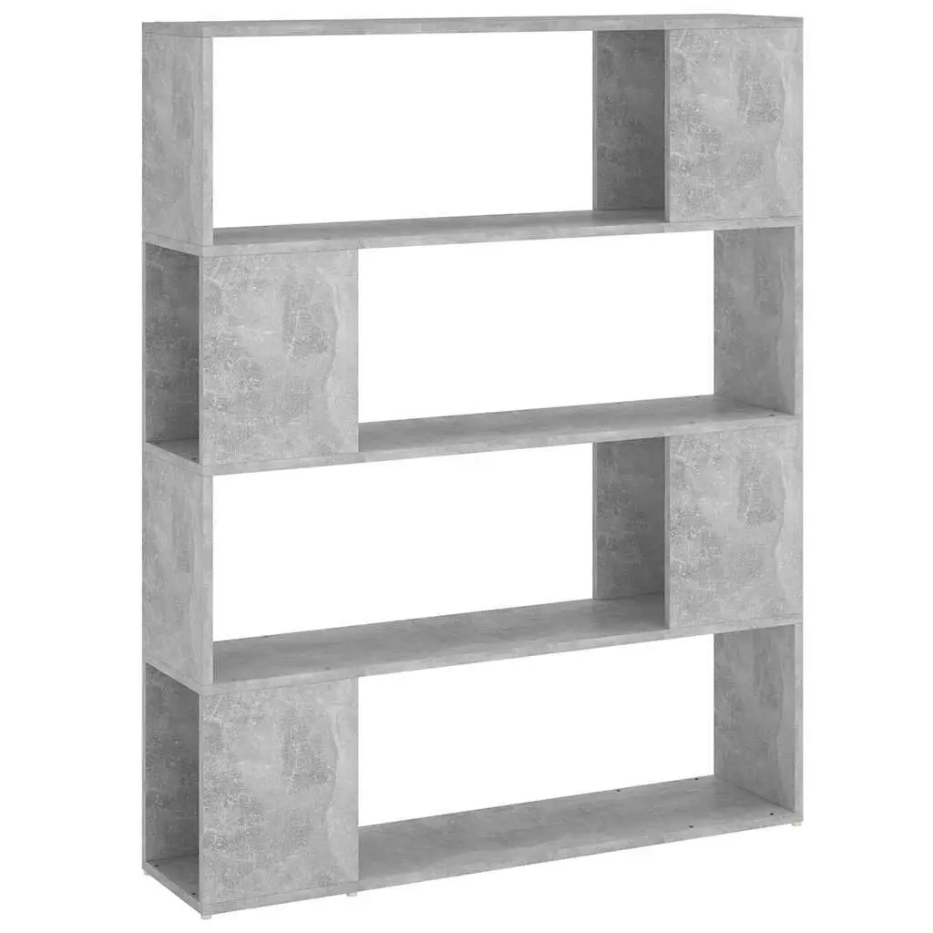 Grey Book Cabinet Room Divider with 4 Compartments