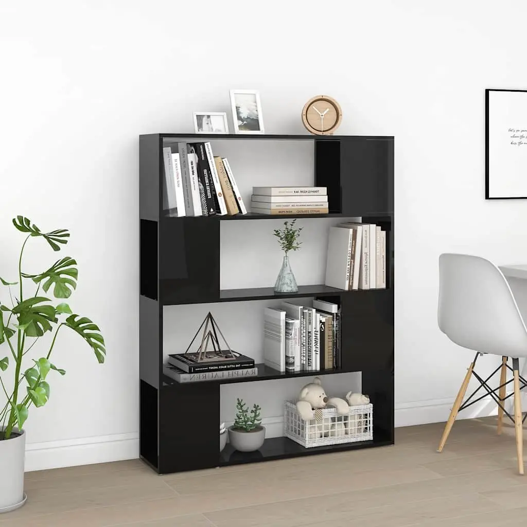 High Gloss Black Book Cabinet and Room Divider