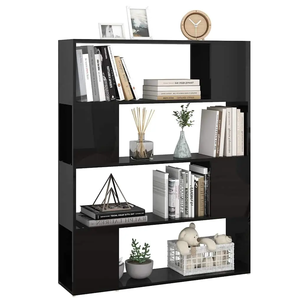 High Gloss Black Book Cabinet and Room Divider