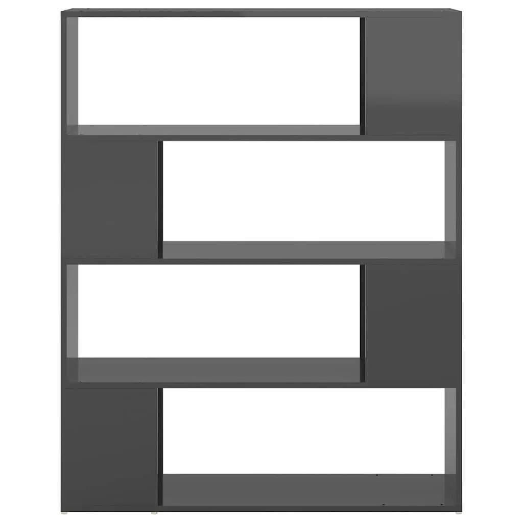 Grey Book Cabinet Room Divider with 4 Compartments