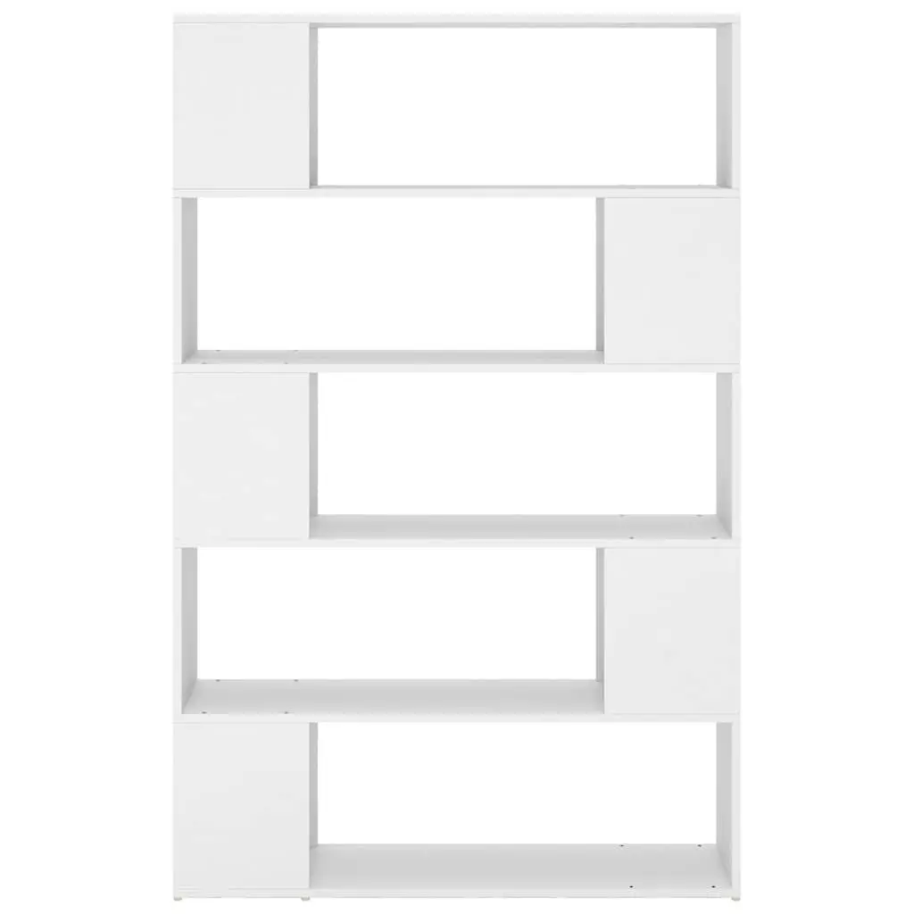 Bookcase Engineered Wood 100 x 24 x 155 cm White 5 Compartments Storage Shelf