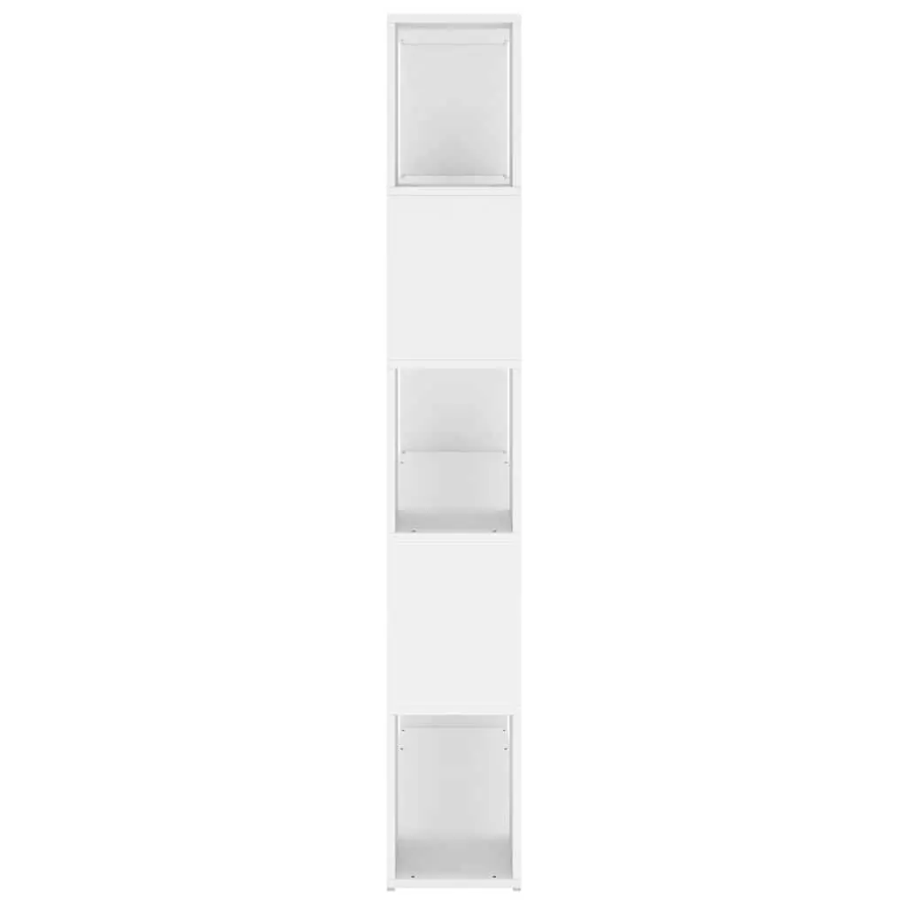 Bookcase Engineered Wood 100 x 24 x 155 cm White 5 Compartments Storage Shelf
