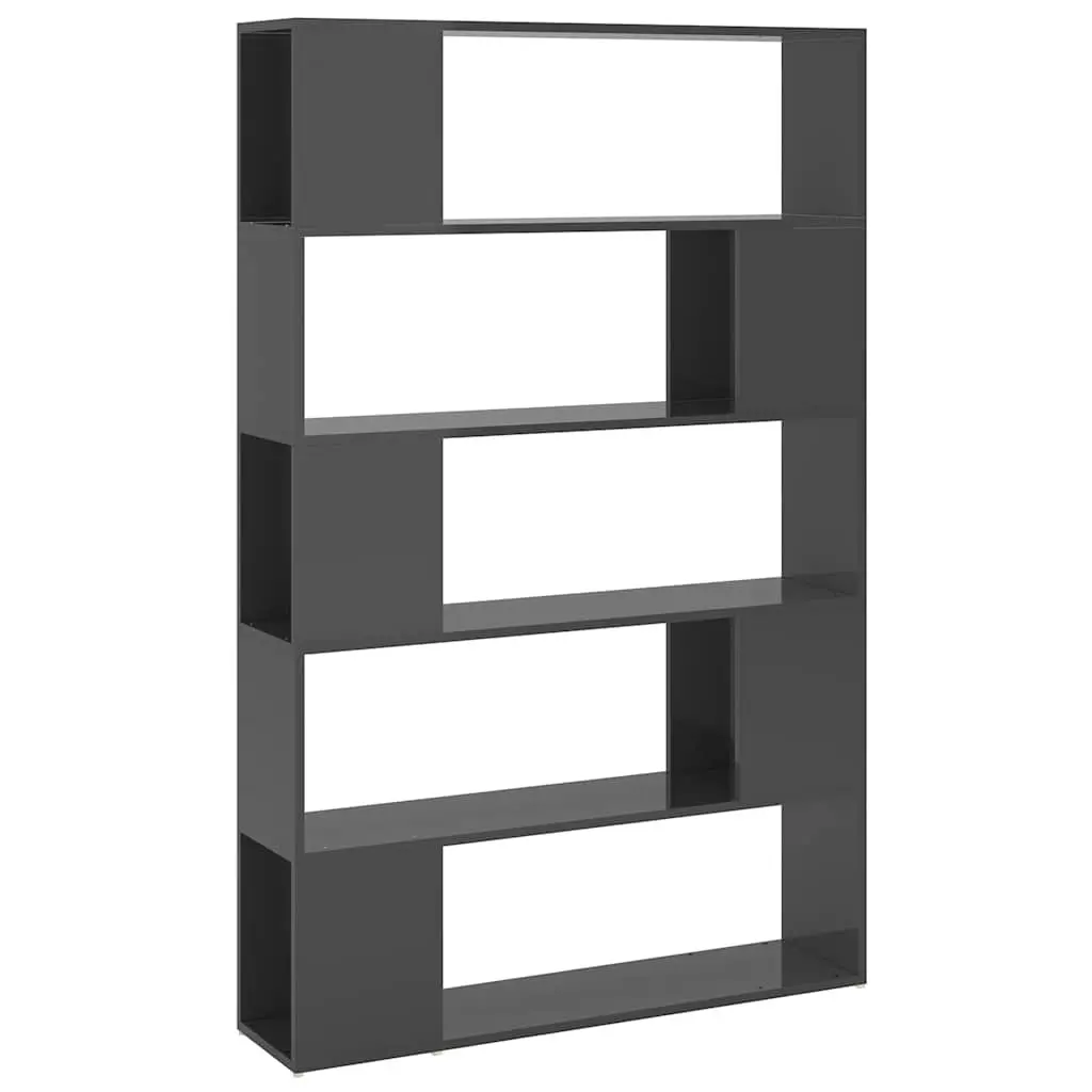 Grey Shelving Unit Book Cabinet with 5 Compartments