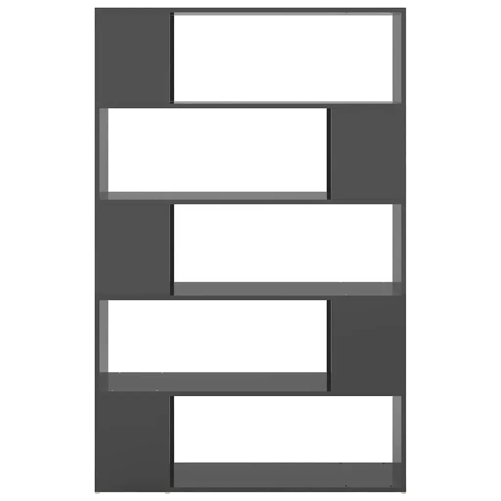 Grey Shelving Unit Book Cabinet with 5 Compartments