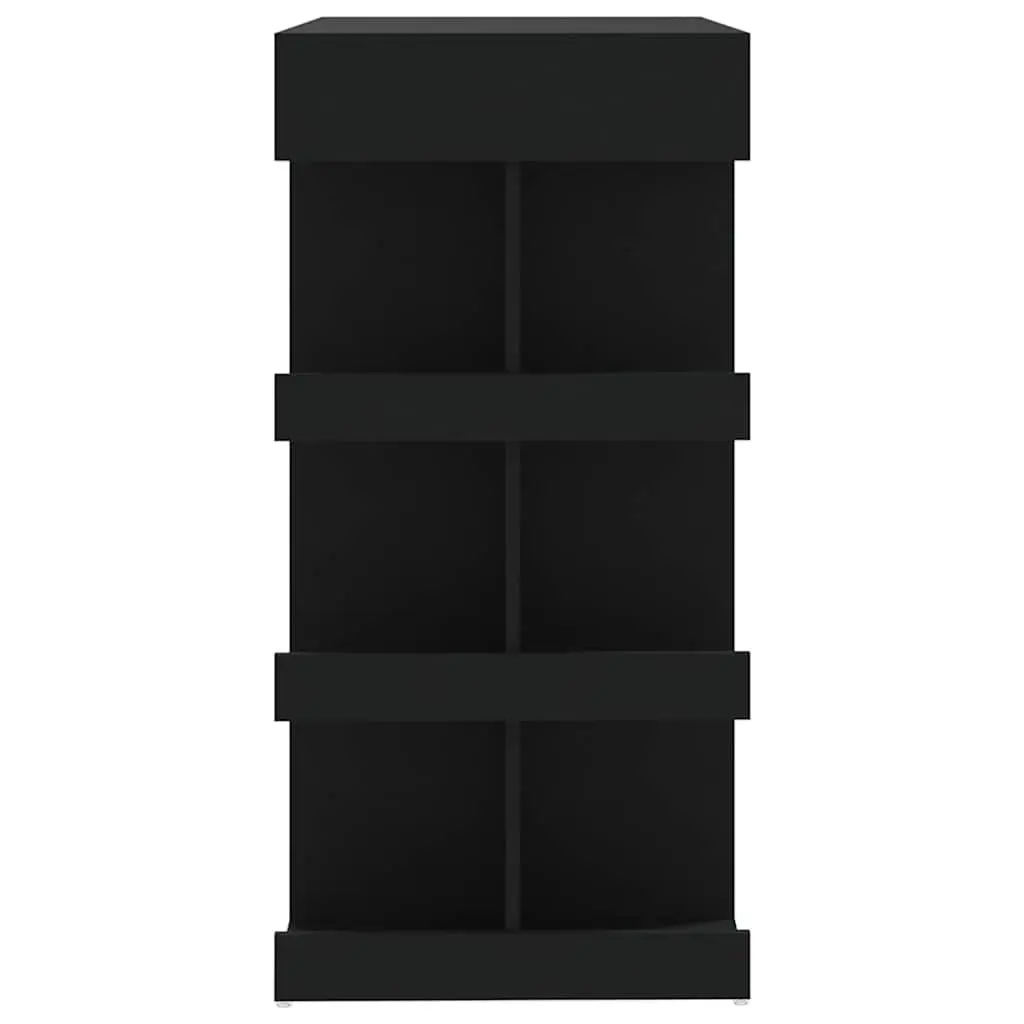 Black Bar Table with Integrated Storage Racks