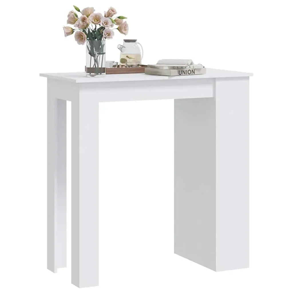 White Bar Table for Dining and Storage