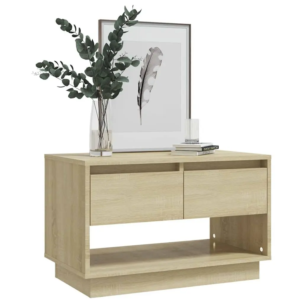 Beige Engineered Wood TV Cabinet with Drawers