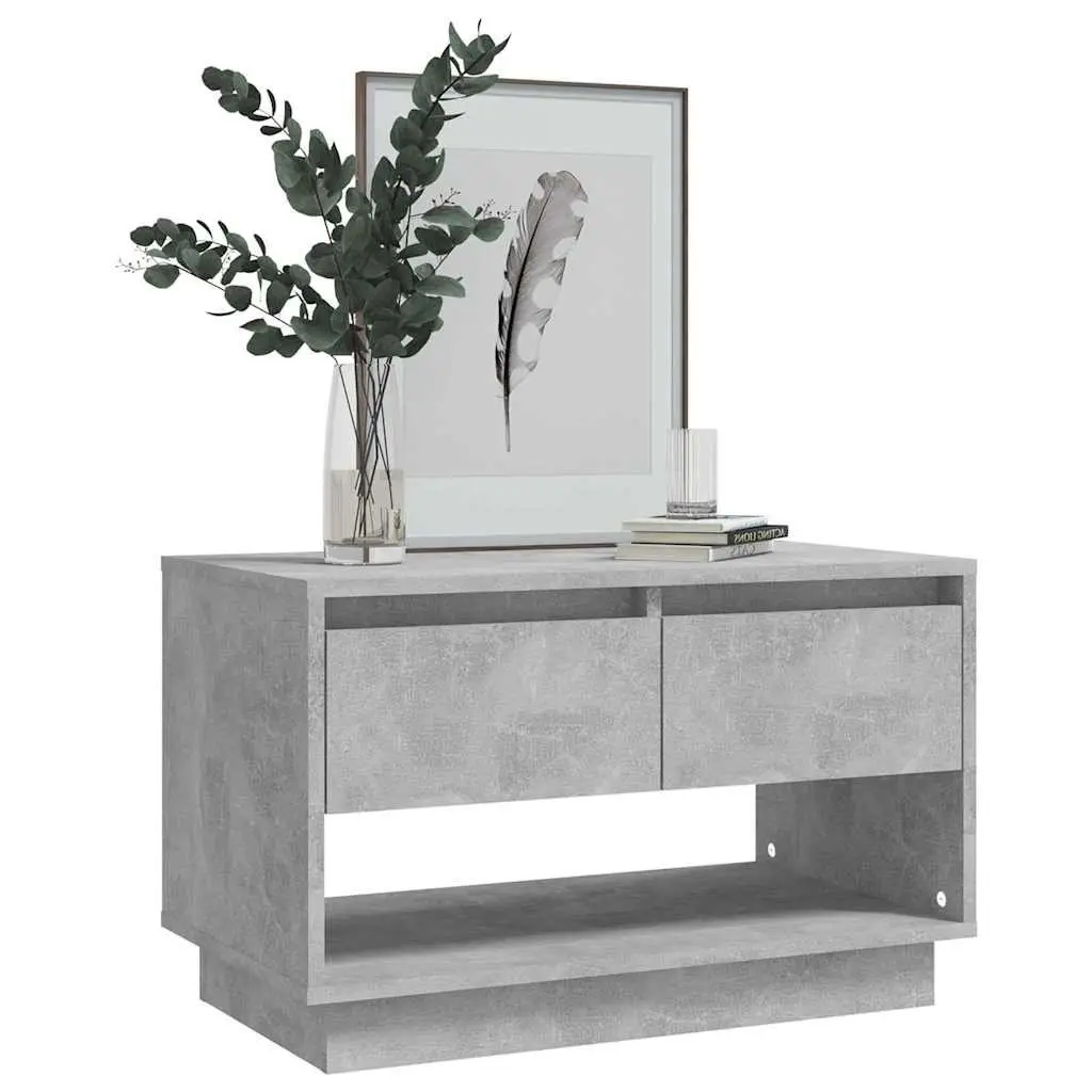Concrete Grey TV Cabinet with 2 Drawers