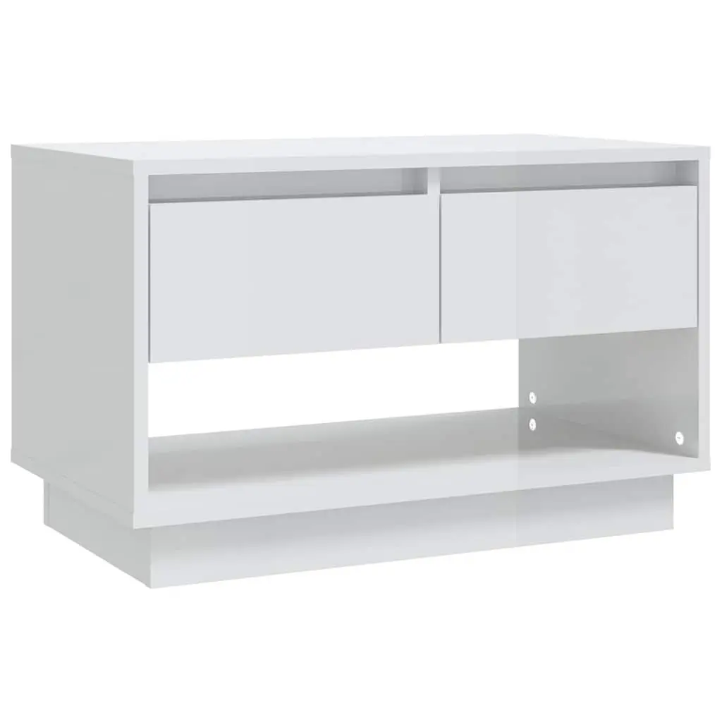 White High Gloss TV Cabinet with Drawers
