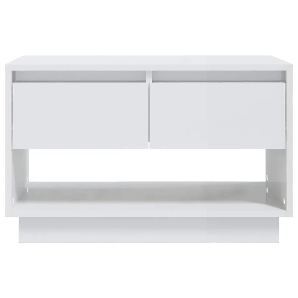 White High Gloss TV Cabinet with Drawers