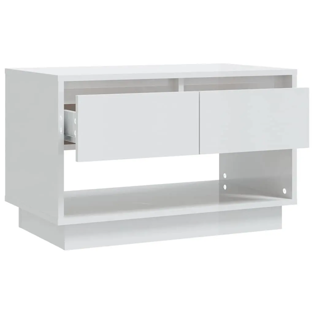 White High Gloss TV Cabinet with Drawers