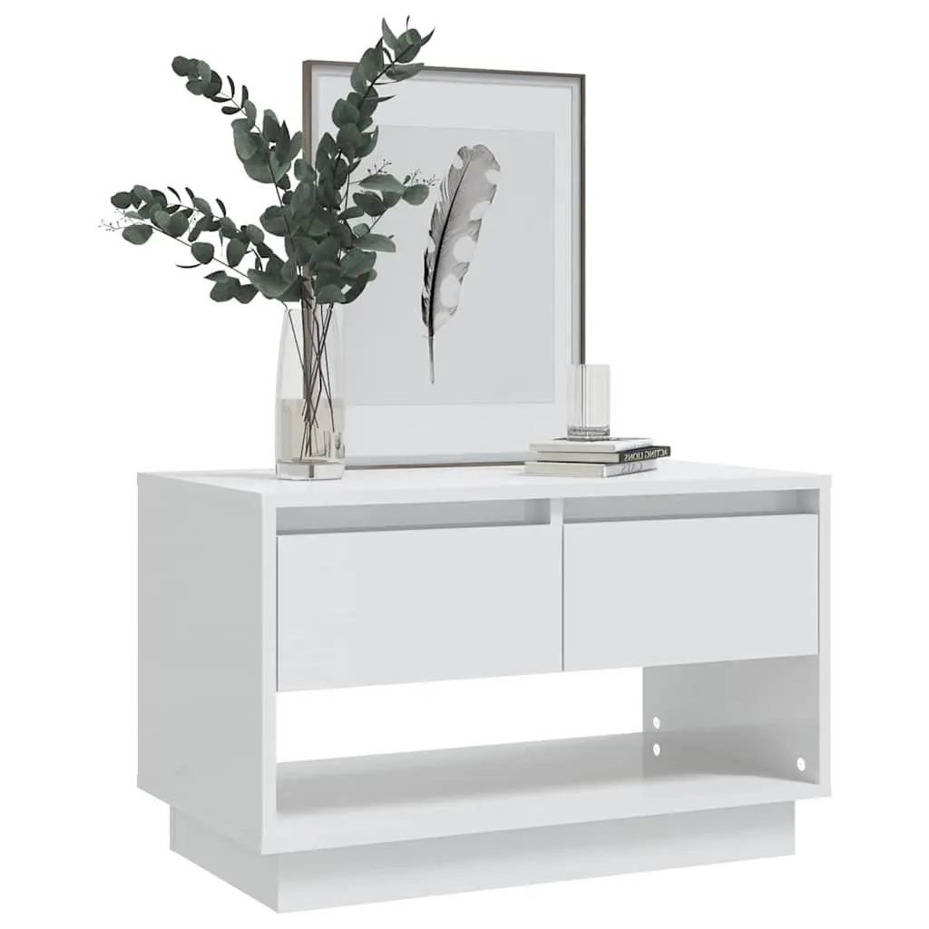 White High Gloss TV Cabinet with Drawers