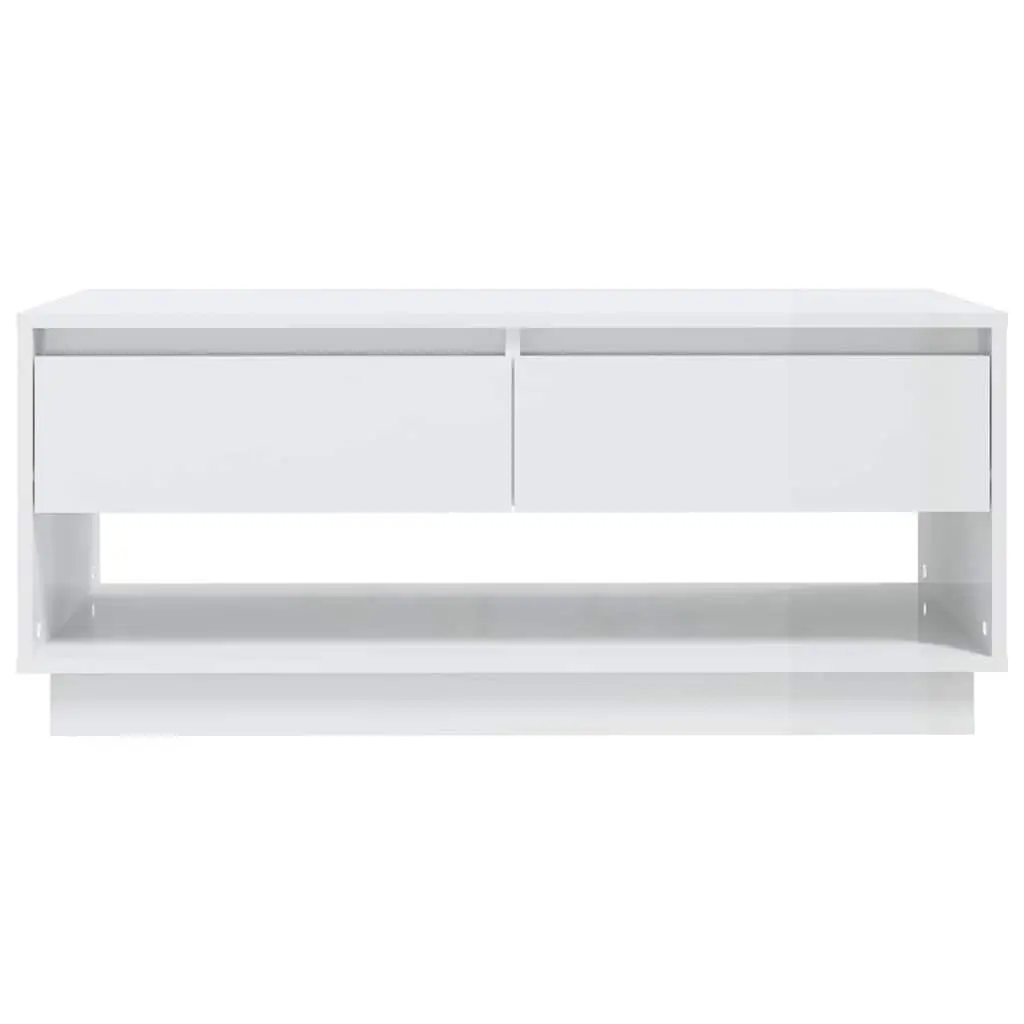 White Coffee Table with Storage Drawers