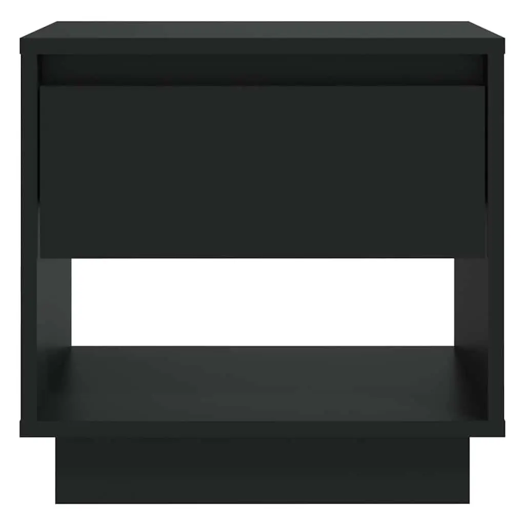Bedside Cabinets 2 pcs Black Storage Nightstand Drawer Open Compartment 45x34x44