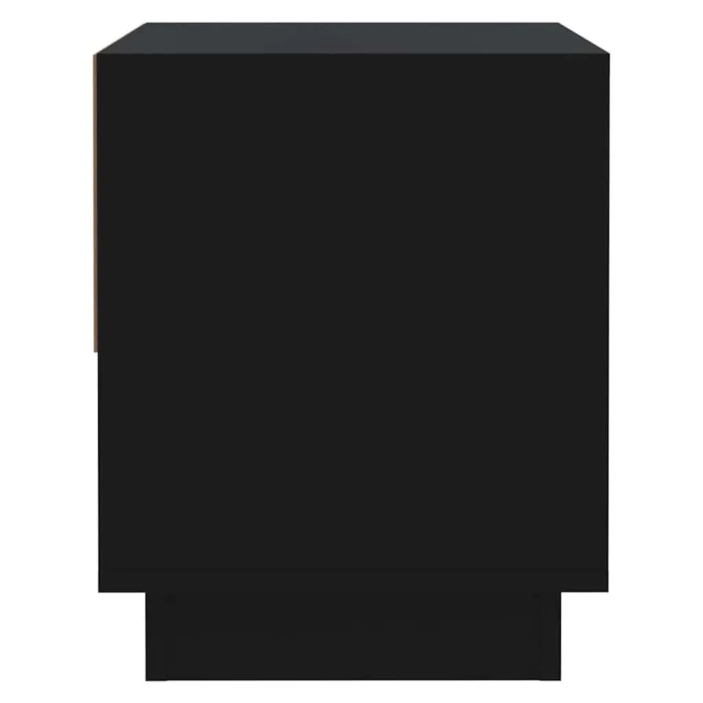 Bedside Cabinets 2 pcs Black Storage Nightstand Drawer Open Compartment 45x34x44