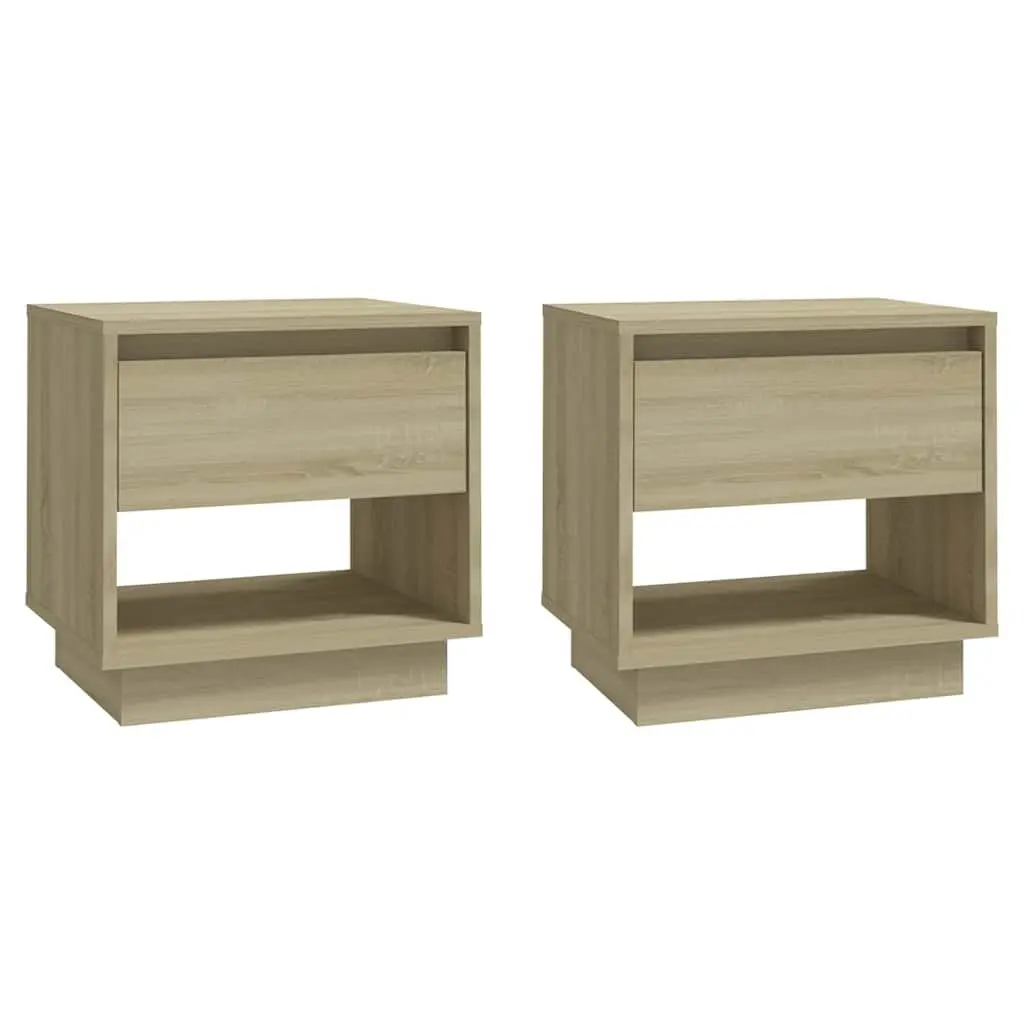 2 Piece Bedside Cabinet Set with Drawers