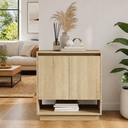 Brown Engineered Wood Sideboard with Storage Compartments