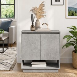 Grey Engineered Wood Sideboard Cabinet with Ample Storage