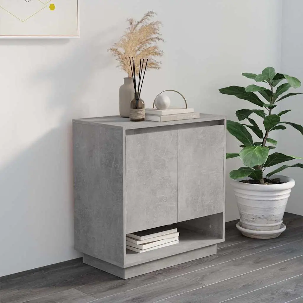 Grey Engineered Wood Sideboard Cabinet with Ample Storage