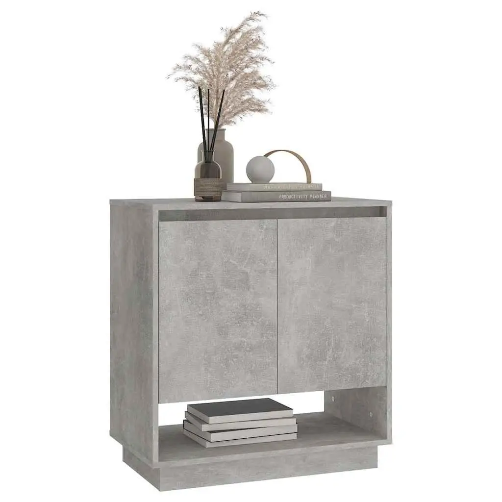 Grey Engineered Wood Sideboard Cabinet with Ample Storage