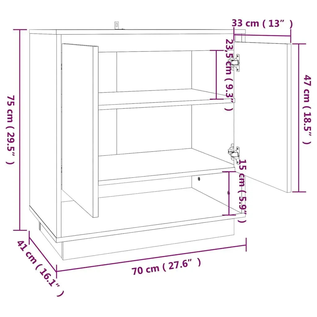 Grey Engineered Wood Sideboard Cabinet with Ample Storage