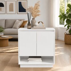 High Gloss White Minimalist Sideboard Storage Cabinet