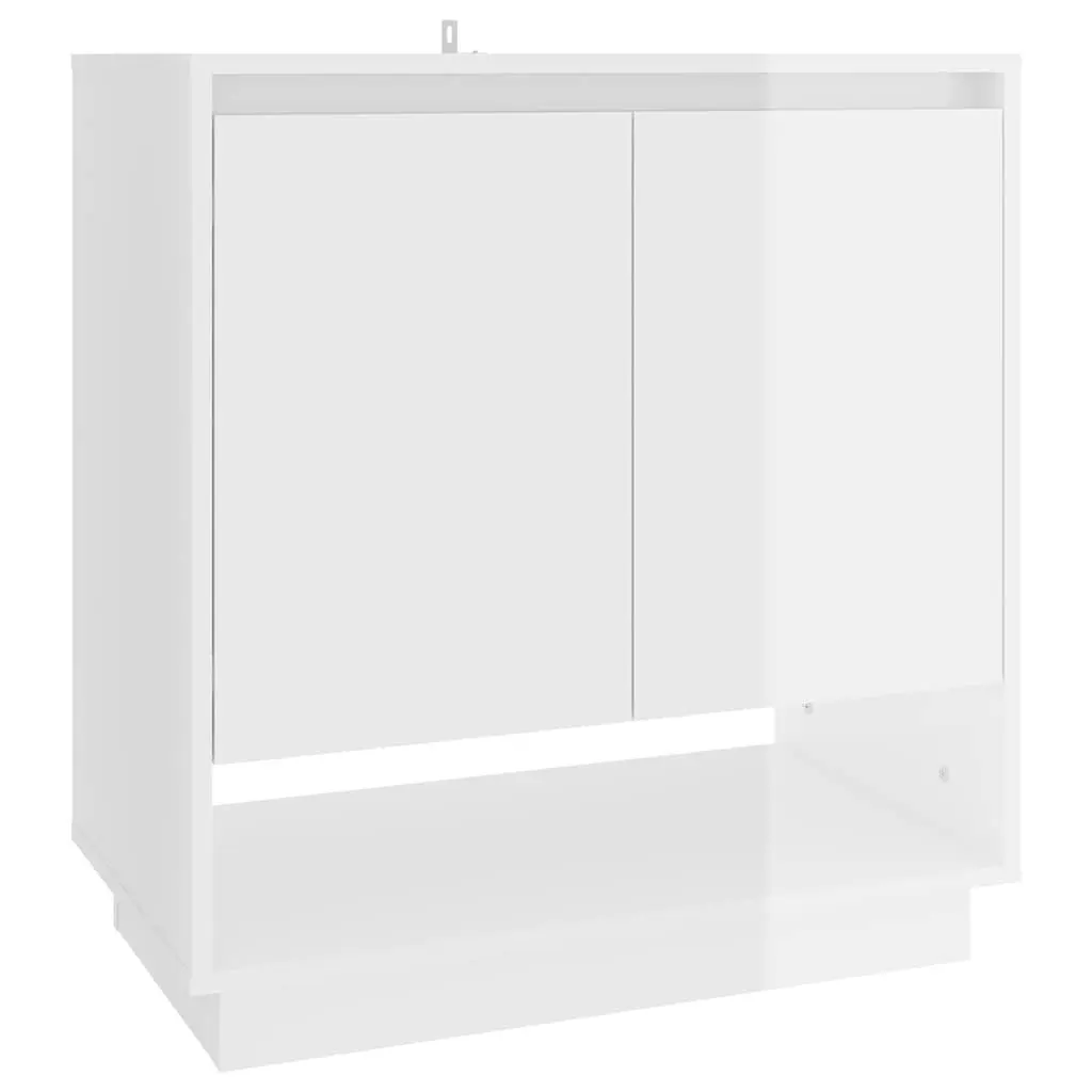 High Gloss White Minimalist Sideboard Storage Cabinet