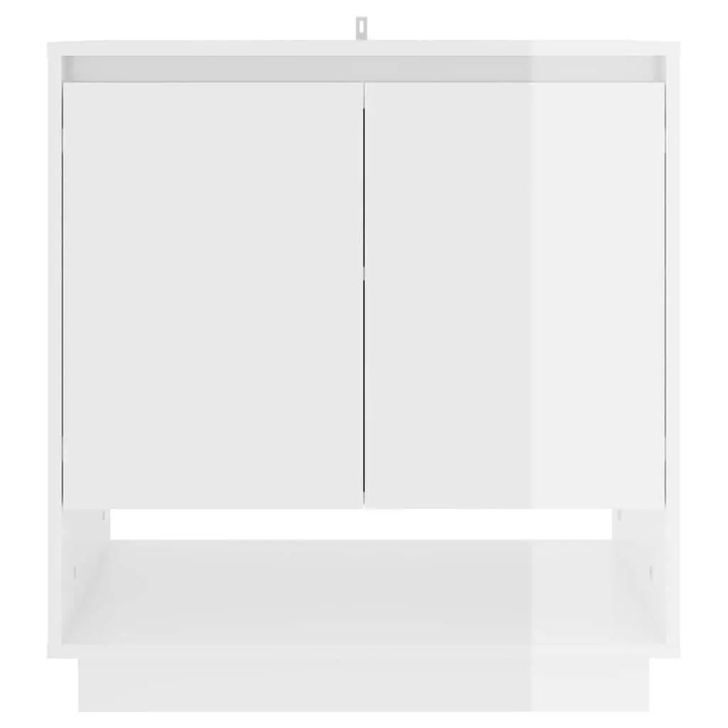 High Gloss White Minimalist Sideboard Storage Cabinet