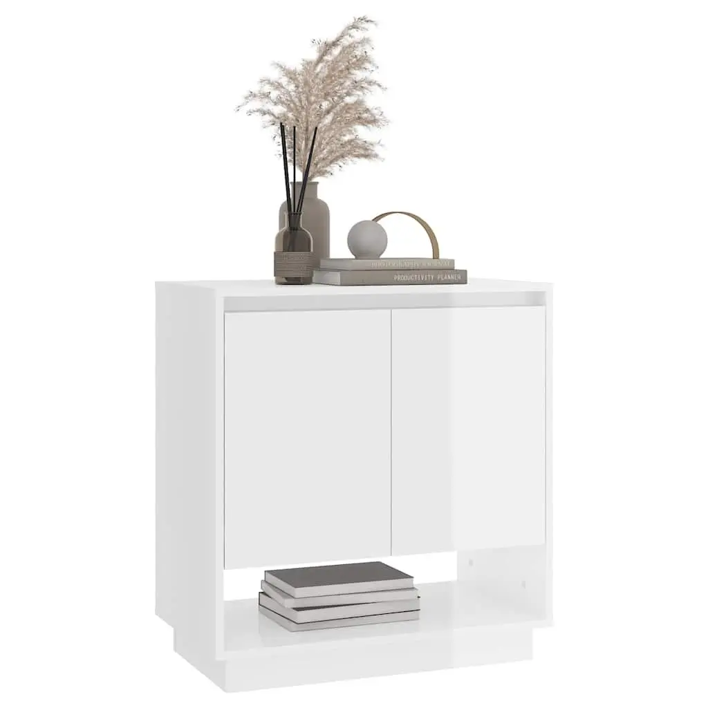High Gloss White Minimalist Sideboard Storage Cabinet