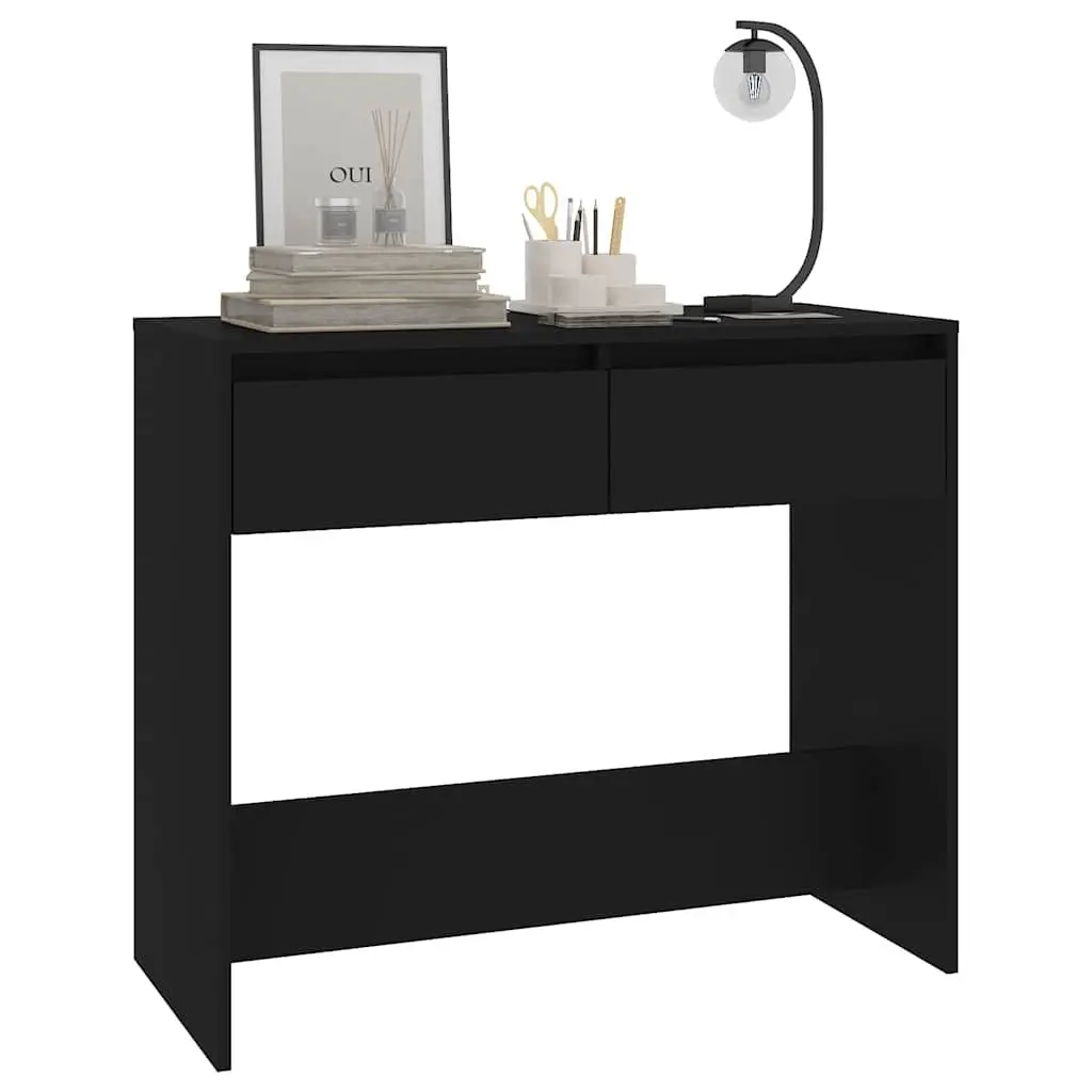Black Console Table with Storage Drawers