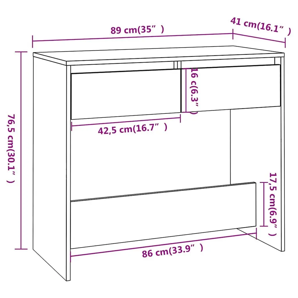 Black Console Table with Storage Drawers