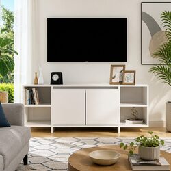 Stylish White High Gloss TV Cabinet 130x35x50cm
