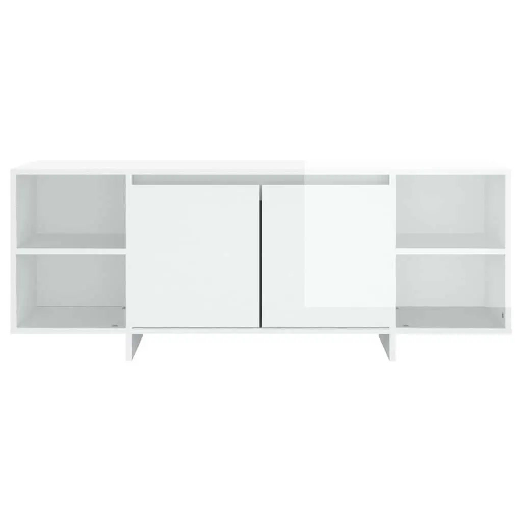 TV Cabinet Engineered Wood High Gloss 130x35x50cm White