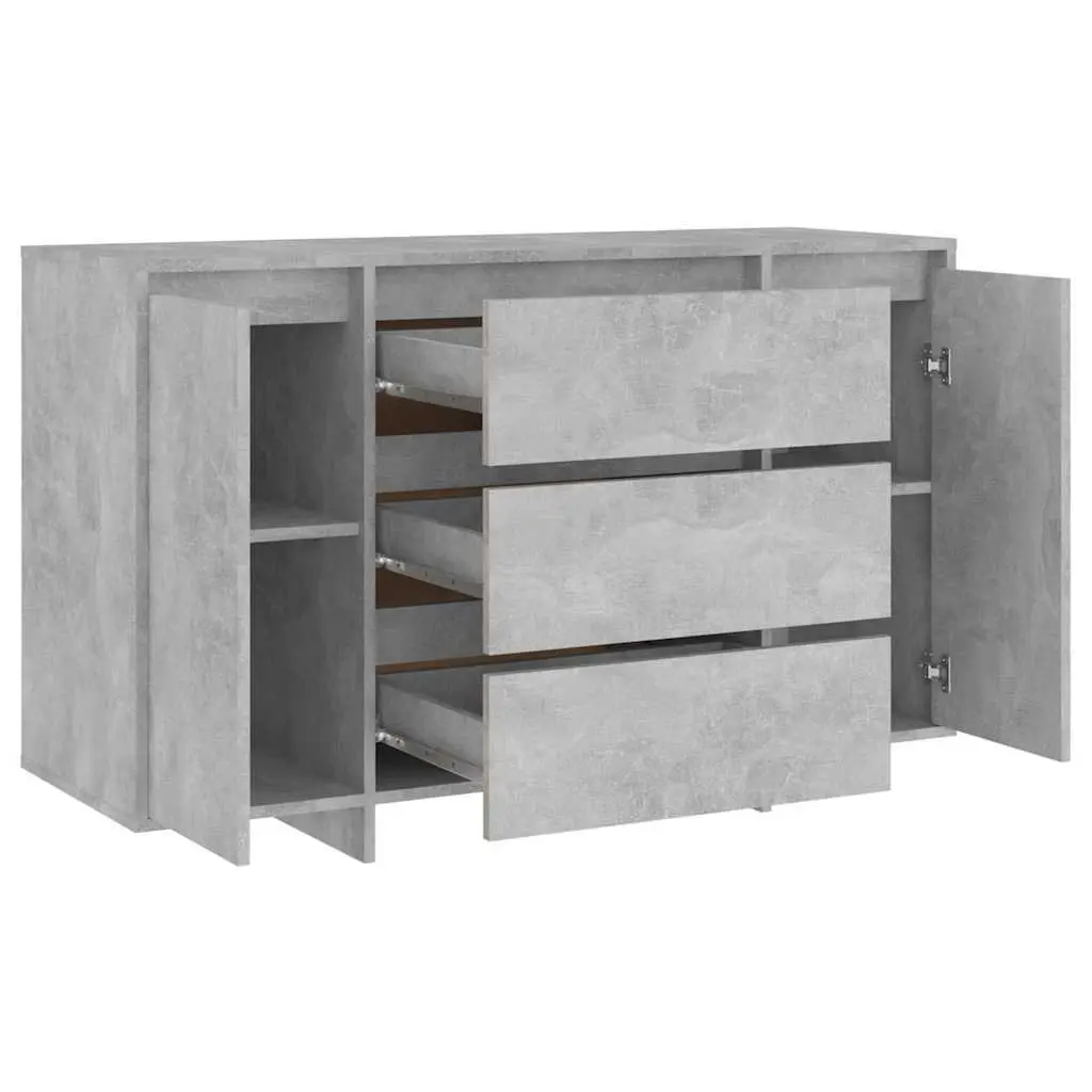 Grey Sideboard Cabinet with 3 Drawers & 2 Doors
