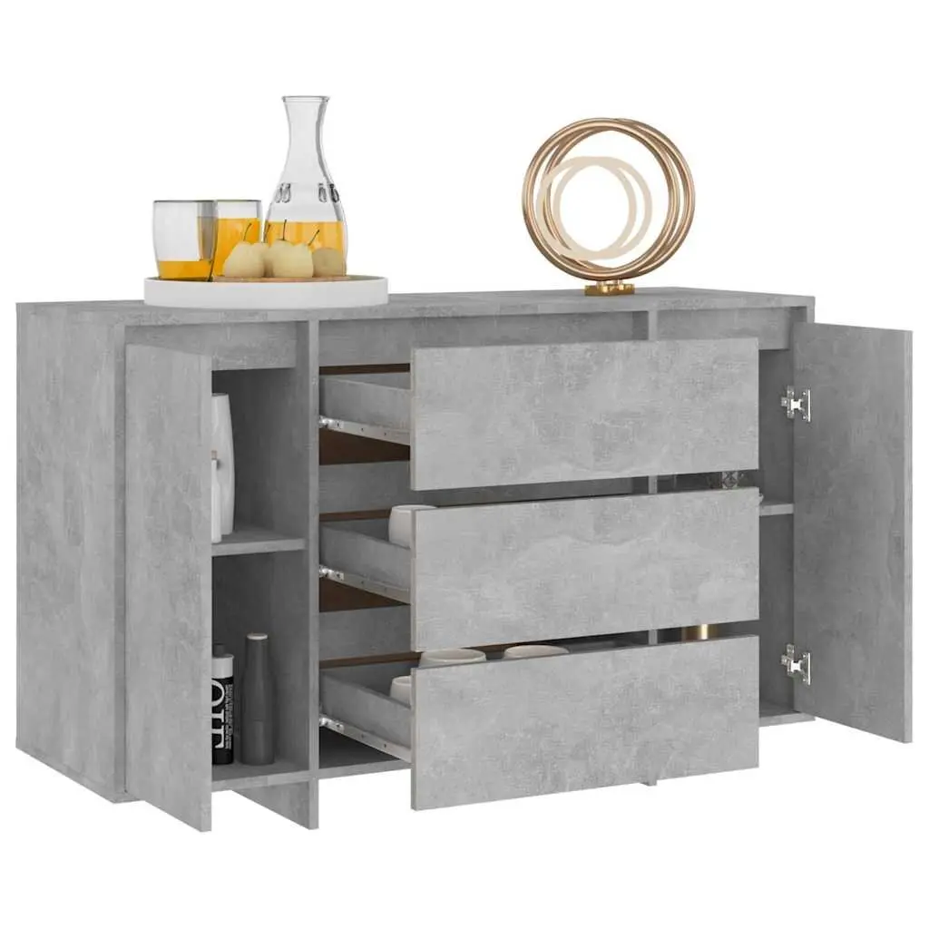 Grey Sideboard Cabinet with 3 Drawers & 2 Doors