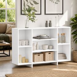 Sturdy White Sideboard with Shelves for Storage