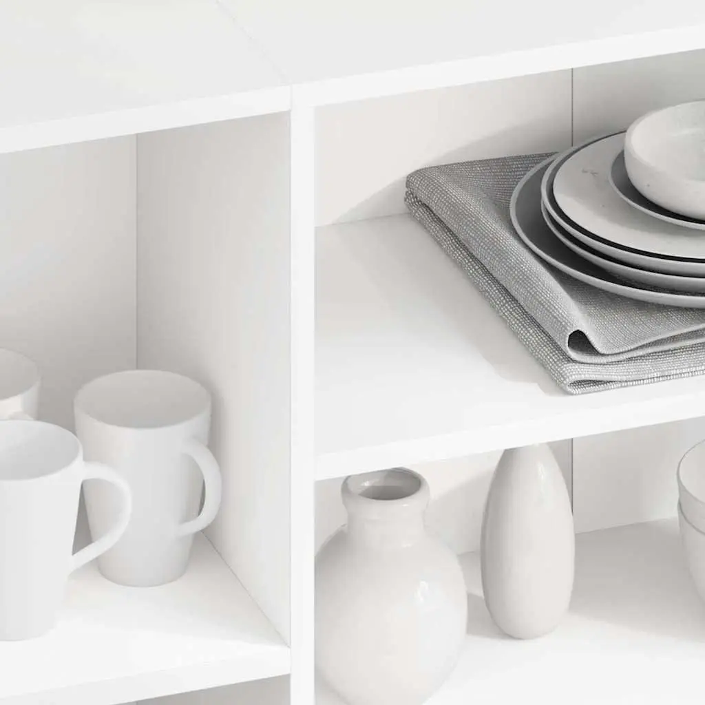 White Sideboard with Shelves for Storage