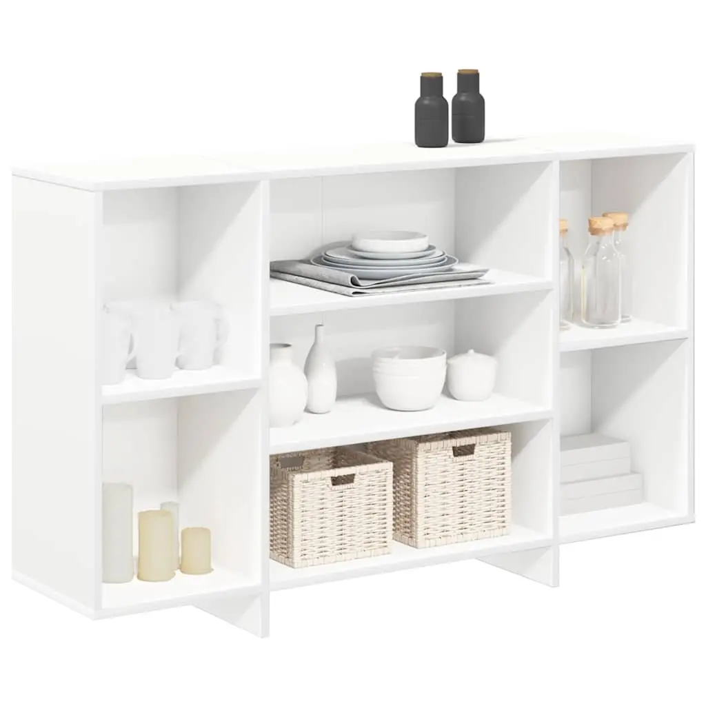 White Sideboard with Shelves for Storage