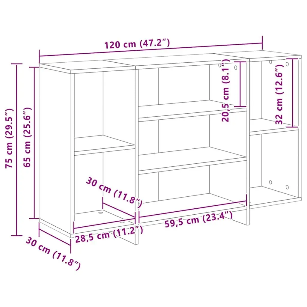 White Sideboard with Shelves for Storage