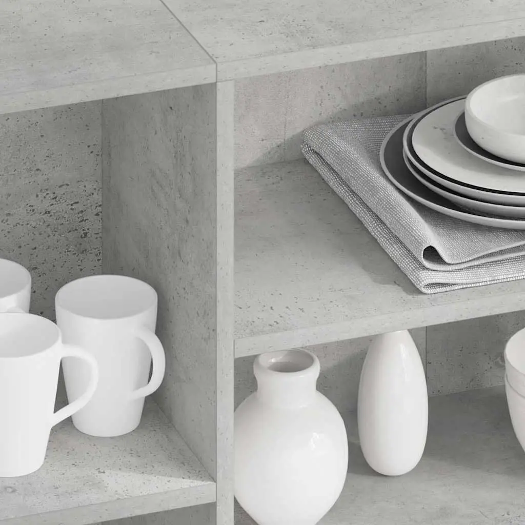 Grey Sideboard with Ample Storage Shelves