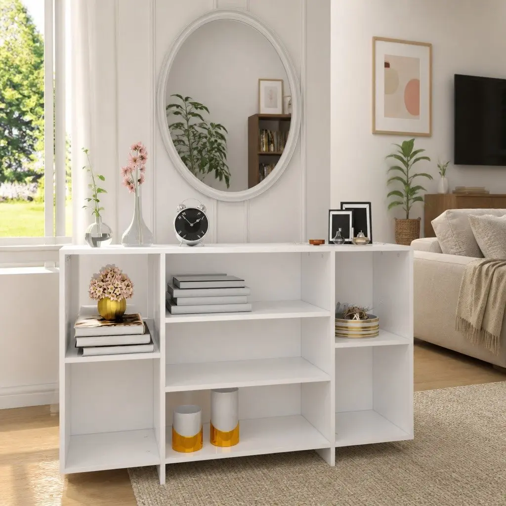 White High Gloss 4 Shelf Sideboard Storage