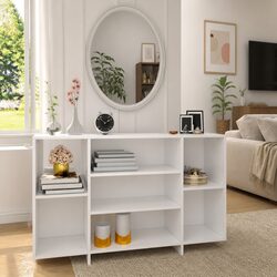 Stylish White High Gloss 4 Shelf Sideboard Storage