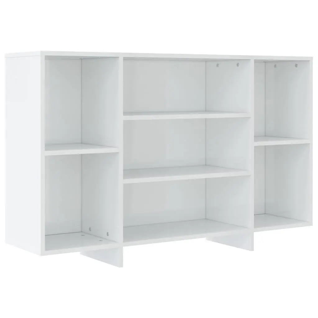 White High Gloss 4 Shelf Sideboard Storage