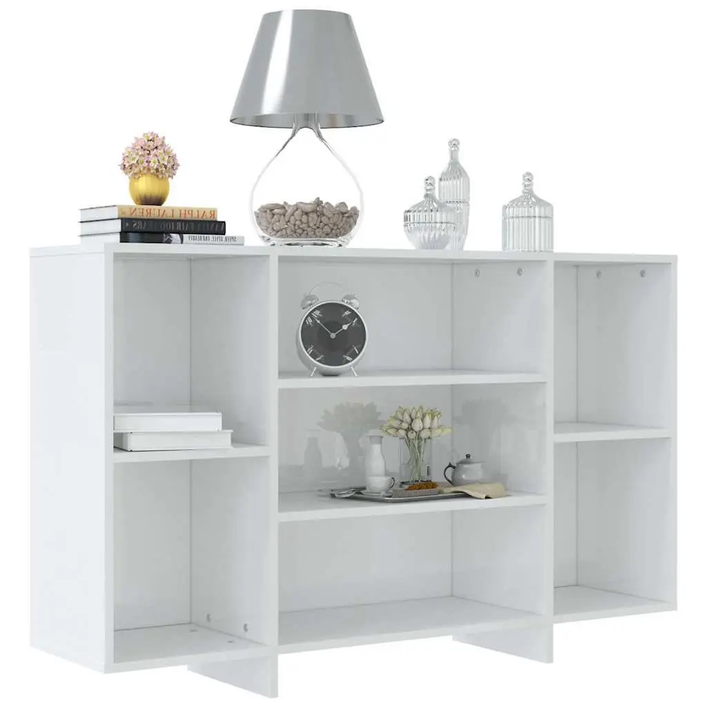 White High Gloss 4 Shelf Sideboard Storage