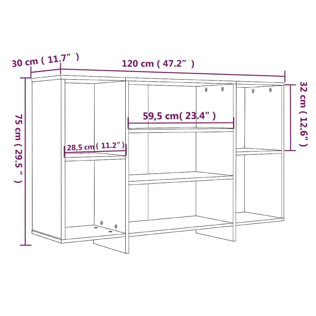 White High Gloss 4 Shelf Sideboard Storage