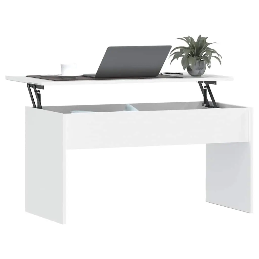 White Lift Top Coffee Table with Storage